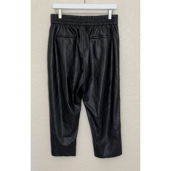 Alice + Olivia Women's Faux Leather Pants Black Medium Moto Chic Biker Girl Edgy - Picture 4 of 14